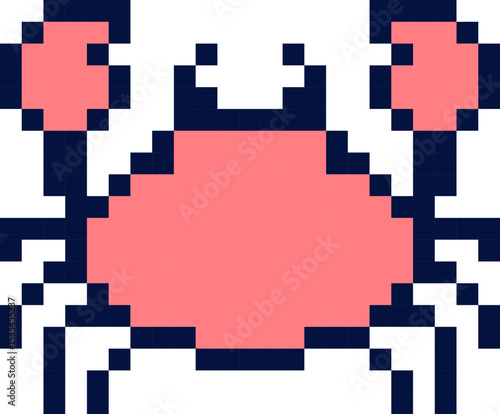 pixel vector illustration of crab