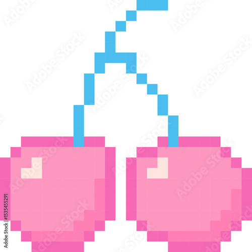 pixel vector illustration of cherry