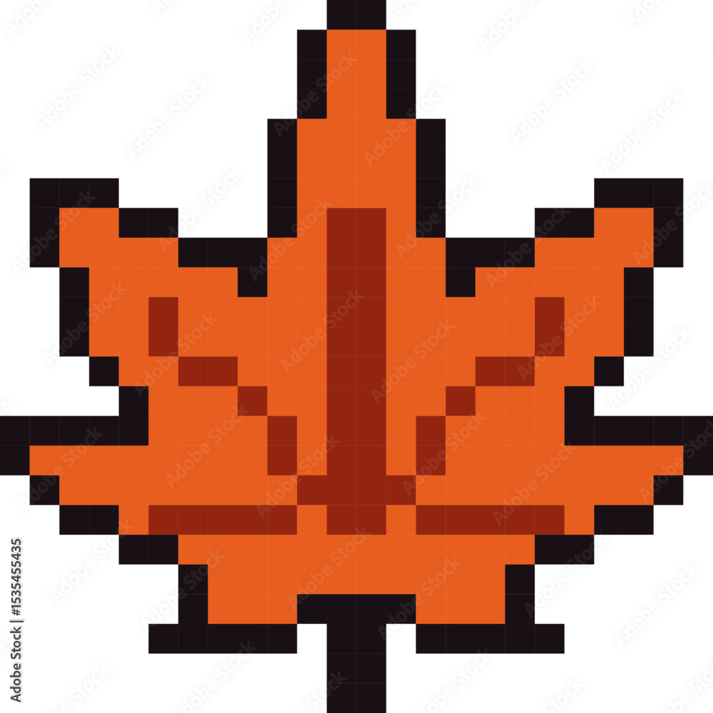 Fototapeta premium pixel vector illustration of maple leaf