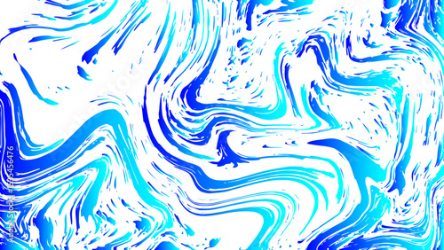 Abstract vivid background with dynamic fluid swirls and marble-like textures in various shades of blue and cyan. Irregular, flowing patterns that mimic water currents or ink. Deep royal blue to bright