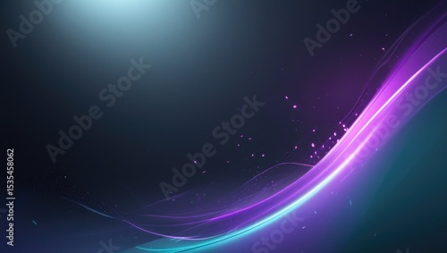 Gradient Background with Neon Purple and Teal Blend and Flowing Particles in 16:9 Format