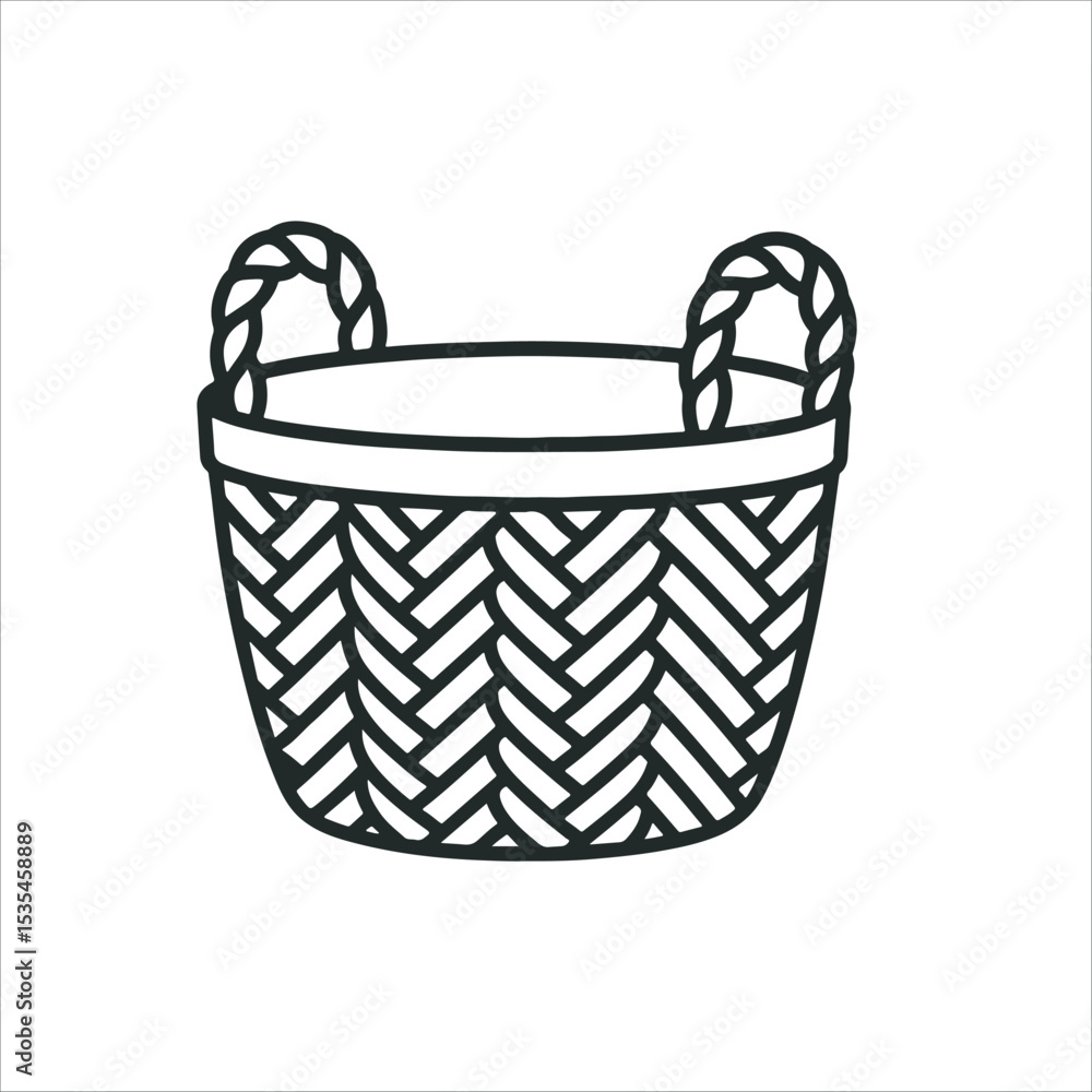 Obraz premium Jute Wicker Storage Basket