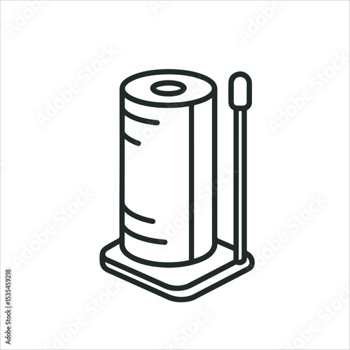 Line art illustration of a paper towel holder