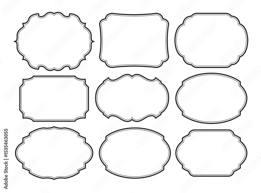 Fototapeta premium Vintage Vector Frames, Borders and Labels – Decorative Retro Design Elements