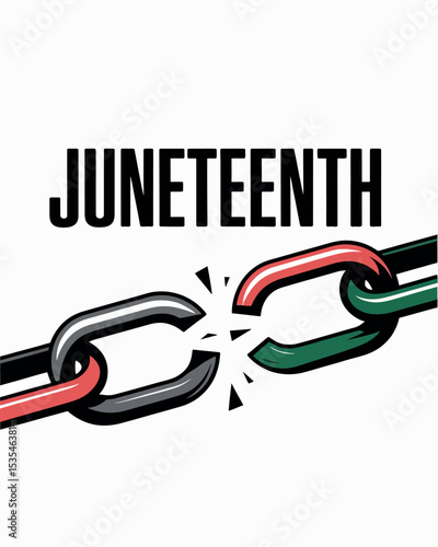 Juneteenth Freedom Celebration Poster Art Broken Chains Emancipation
