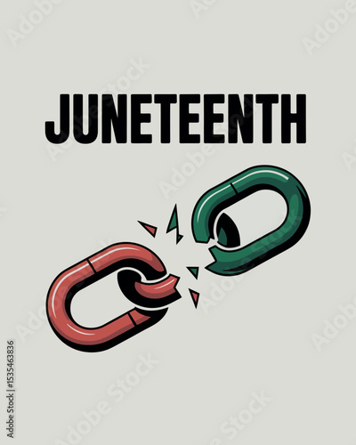 Juneteenth Freedom Celebration Poster Art Broken Chains Emancipation