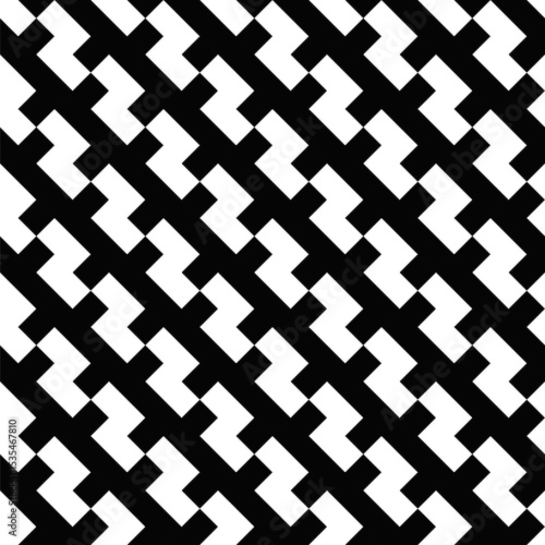 Diagonal black and white pattern background - monochrome abstract repetitive vector graphic