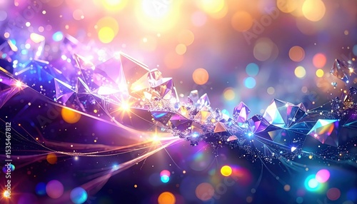 「輝くプリズムクリスタル背景｜幻想的で煌めく宝石のようなデザイン」

