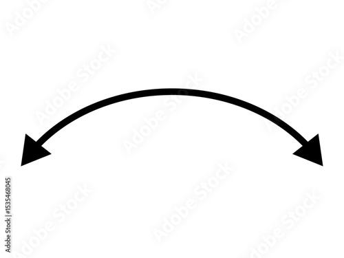 双方向のカーブした矢印　左右　分かれ道　ベクターアイコン素材