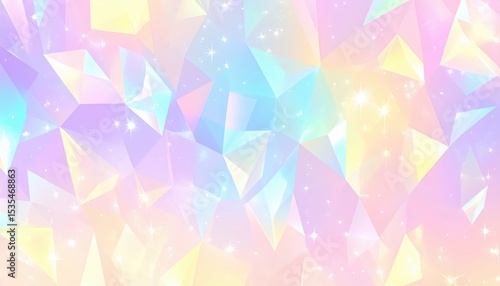 「夢かわいいパステルクリスタル背景｜キラキラ輝くプリズムアート」

