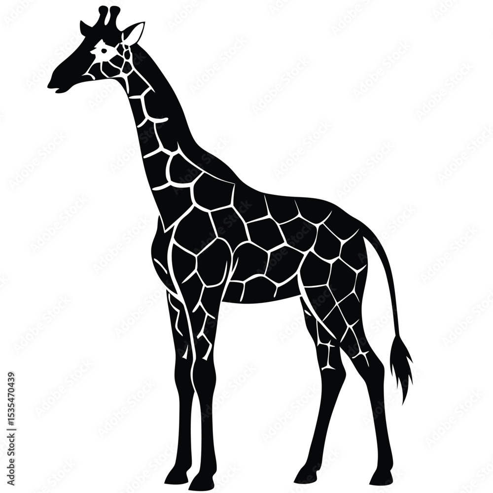 Fototapeta premium Elegant Giraffe Silhouette Perfect for Wildlife Illustrations