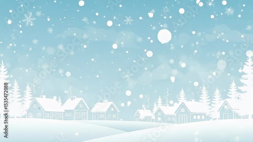 Winter Wonderland Snowy Village Christmas Background Video
