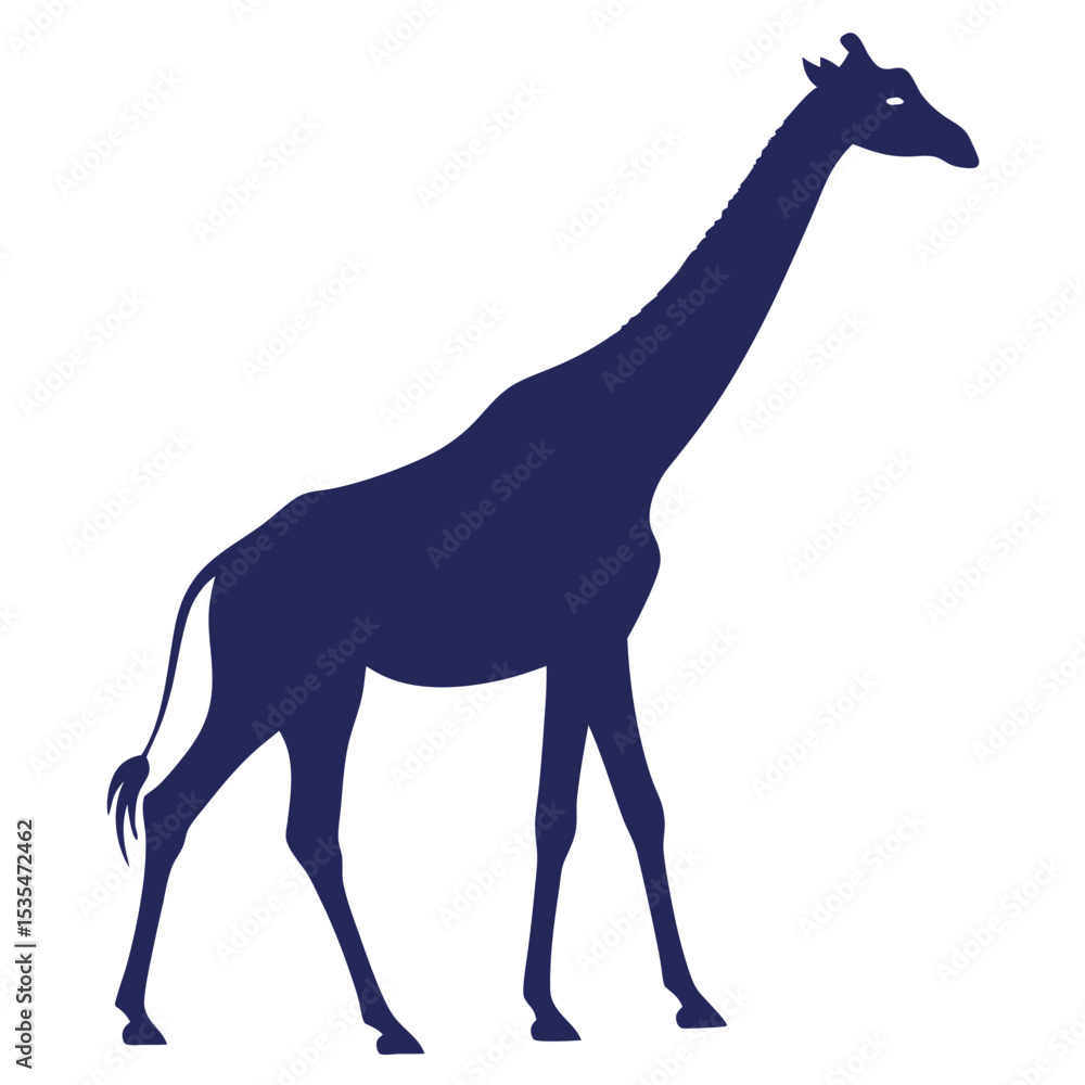 Fototapeta premium Giraffe Silhouette Isolated Clipart Design