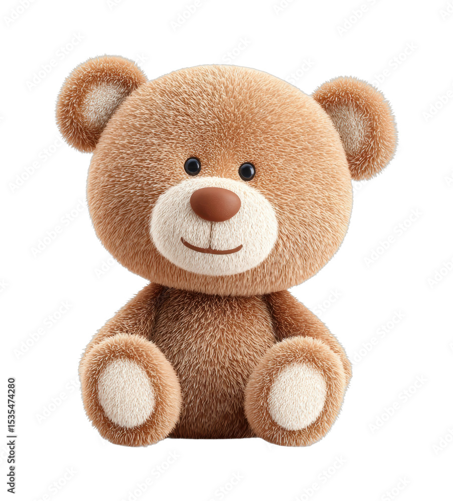 Obraz premium Adorable plush teddy bear with cute expression
