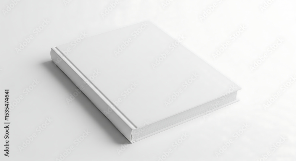 Blank white hardcover book mockup for publishing branding and cover design on white background Blank white hardcover book mockup for publishing branding and cover design on white background
