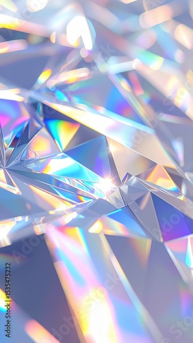 「ホログラフィック 光彩アート – 虹色に煌めく抽象背景素材」