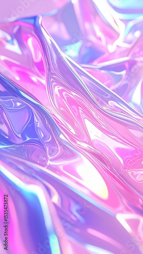 「煌めく虹色のホログラムクリスタル背景素材｜幻想的で鮮やかな抽象アート」

