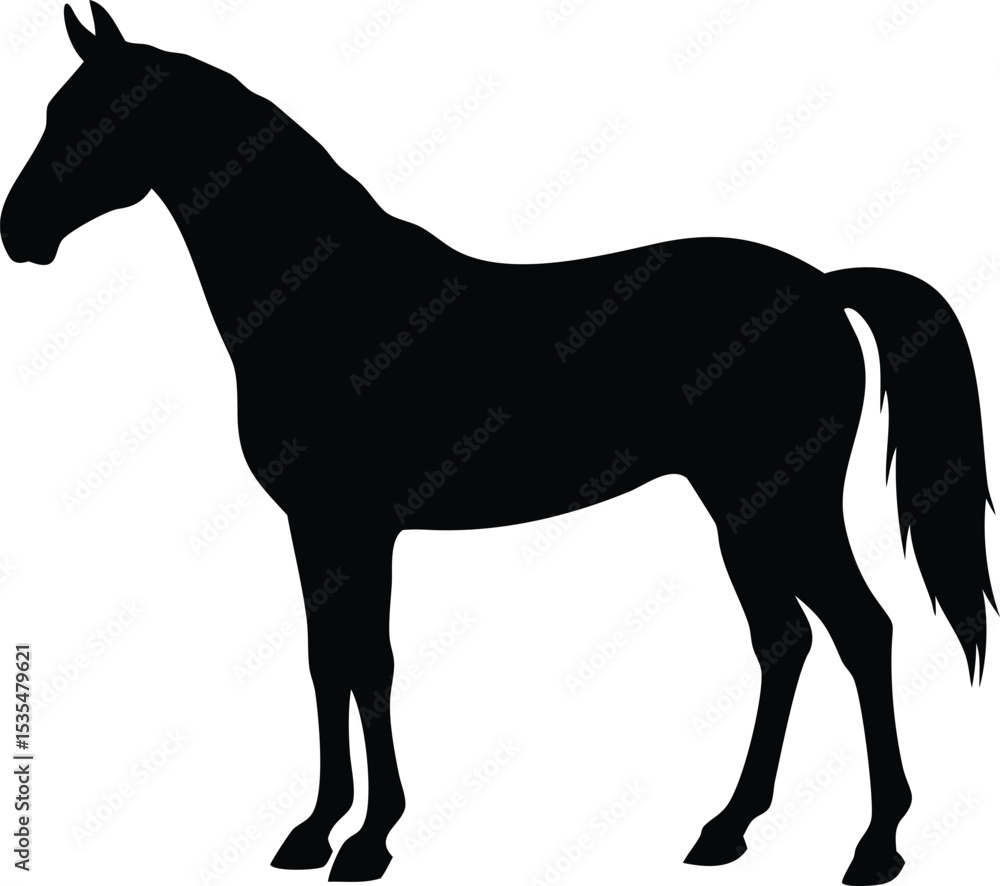 Obraz premium Horse Silhouette Vector Isolated for Creative Design Projects