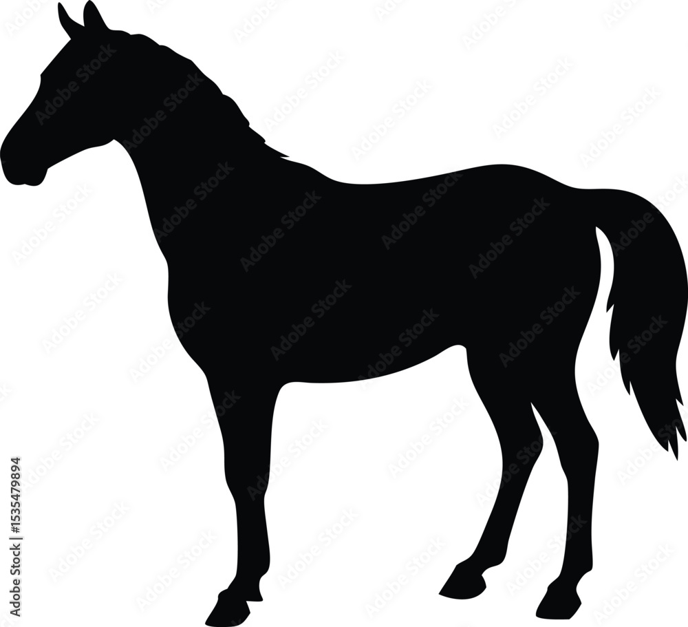 Obraz premium Horse Silhouette Isolated Vector Graphic for Equine Design