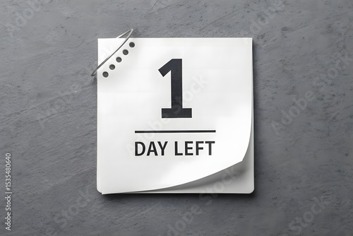 Minimalist '1 Day Left' Countdown on Black Background – Elegant and Modern Event Reminder Design