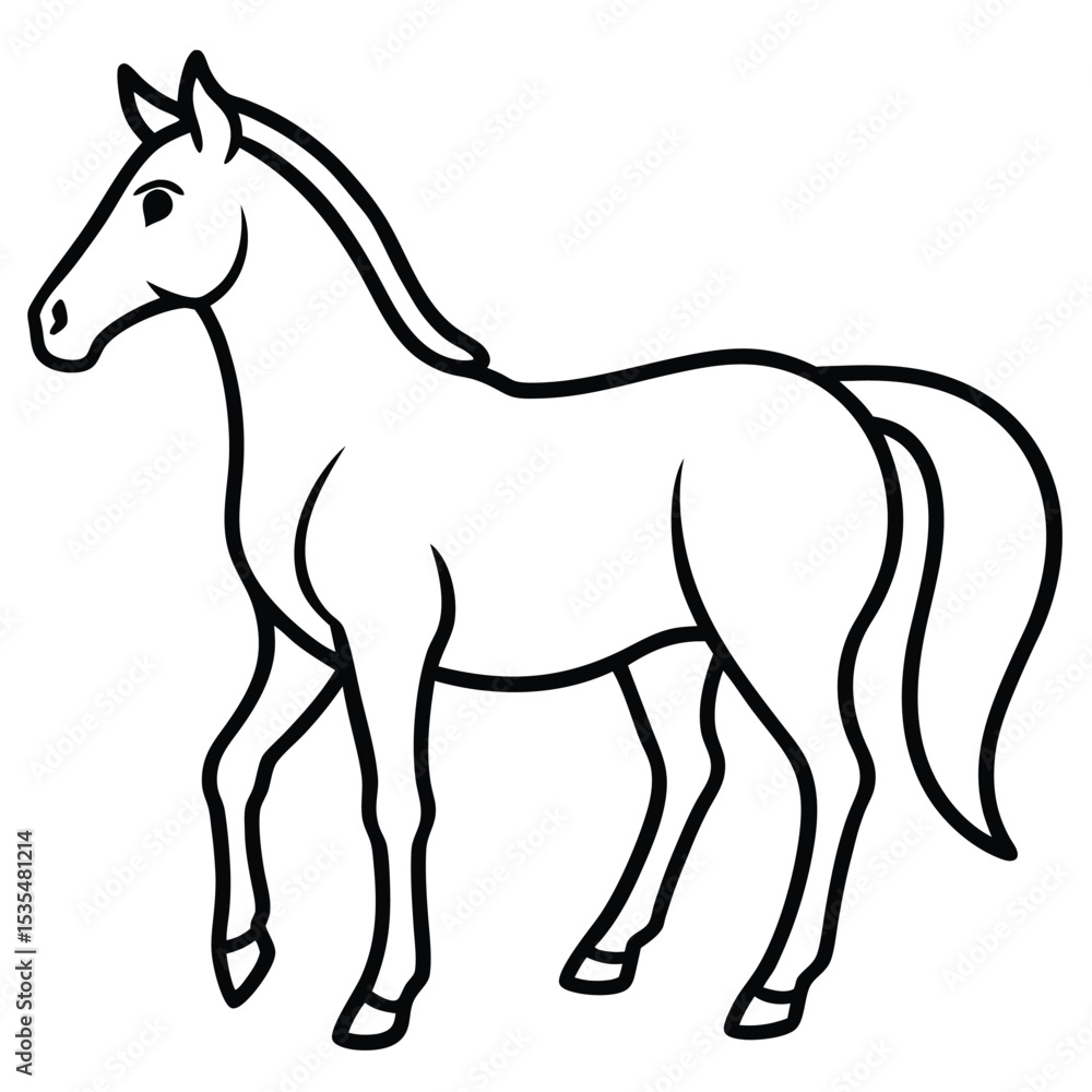 Fototapeta premium Elegant Horse Silhouette in Motion for Creative Projects