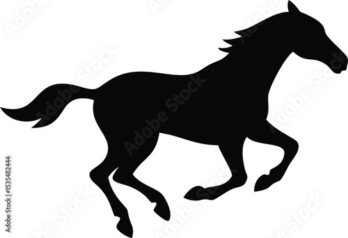 Powerful silhouette of a running horse demonstrating strength and freedom in motion