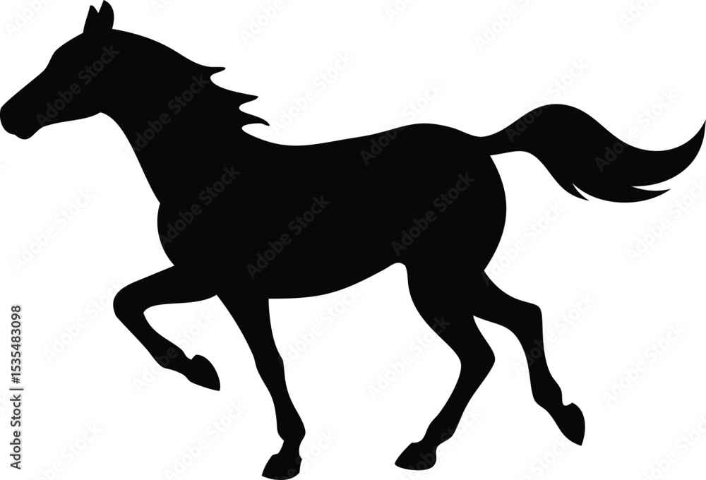 Fototapeta premium Horse Silhouette Vector Illustration Isolated