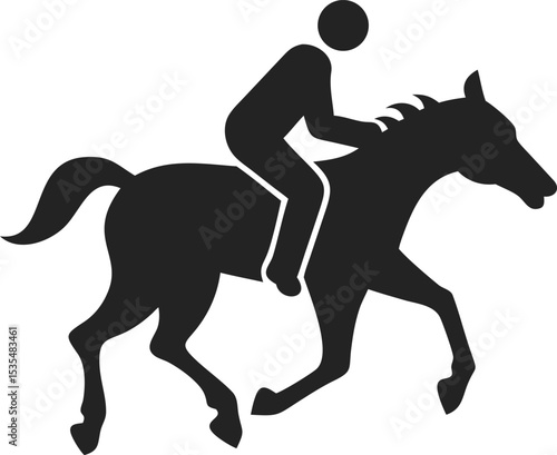 Silhouette of a horse and rider galloping symbolizing equestrian sports and horseback riding