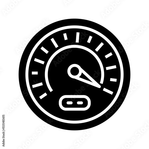 speedo meter icon white on background