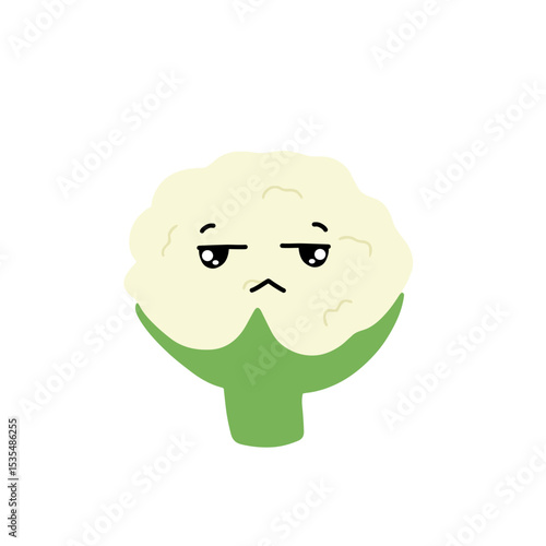 Popular kawaii cauliflower variant expression face cartoon design