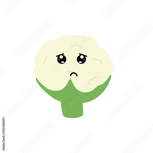 Popular kawaii cauliflower variant expression face cartoon design