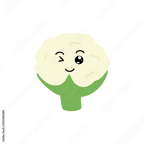Popular kawaii cauliflower variant expression face cartoon design
