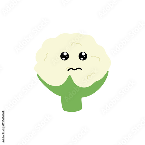 Popular kawaii cauliflower variant expression face cartoon design