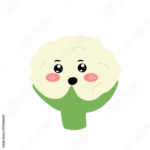 Popular kawaii cauliflower variant expression face cartoon design