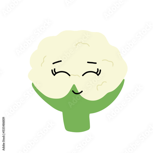 Popular kawaii cauliflower variant expression face cartoon design