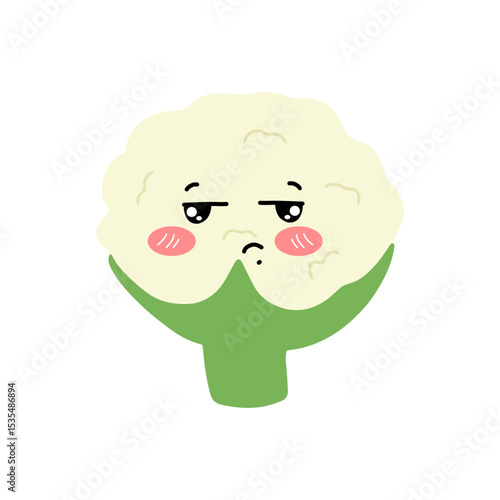 Popular kawaii cauliflower variant expression face cartoon design