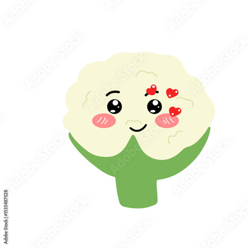 Popular kawaii cauliflower variant expression face cartoon design