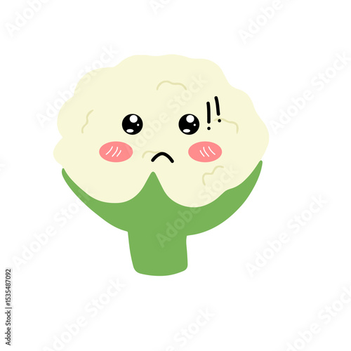Popular kawaii cauliflower variant expression face cartoon design