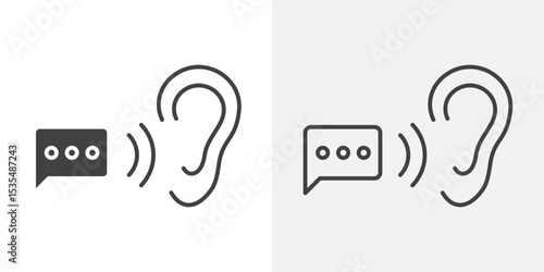 Active listening icon Line graphics illustration