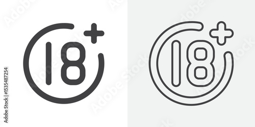 Age restriction sign for child icon Line graphics illustration