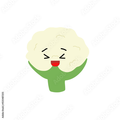 Popular kawaii cauliflower variant expression face cartoon design