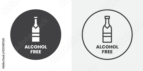Alcohol free icon Line graphics illustration