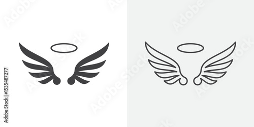 angel wing icon Line graphics illustration