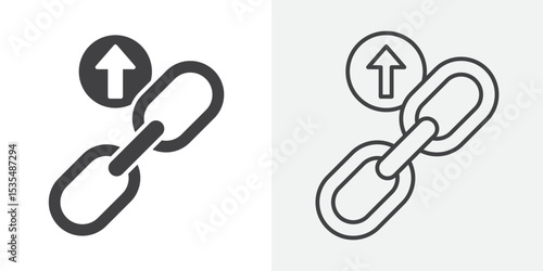 Backlink icon Line graphics illustration