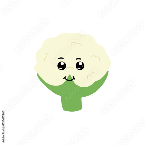 Popular kawaii cauliflower variant expression face cartoon design