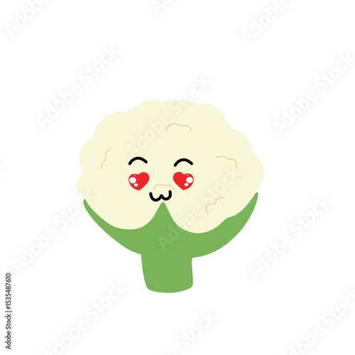 Popular kawaii cauliflower variant expression face cartoon design