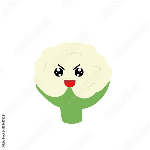 Popular kawaii cauliflower variant expression face cartoon design