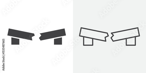 Breaking icon Line graphics illustration