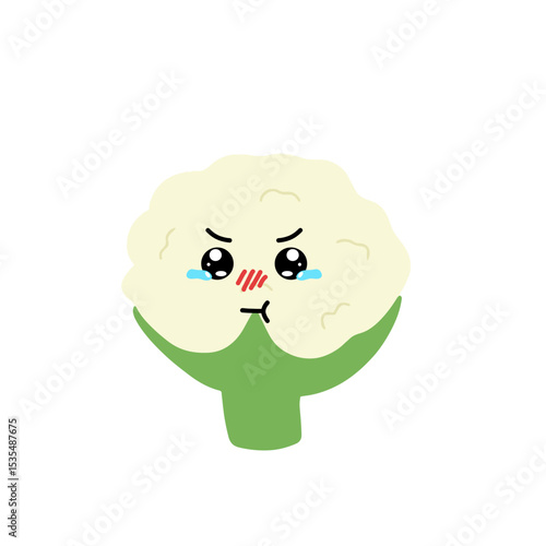 Popular kawaii cauliflower variant expression face cartoon design