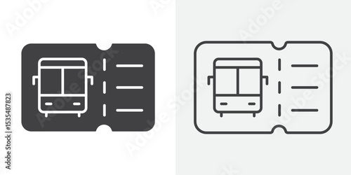 Bus Ticket icon Line graphics illustration